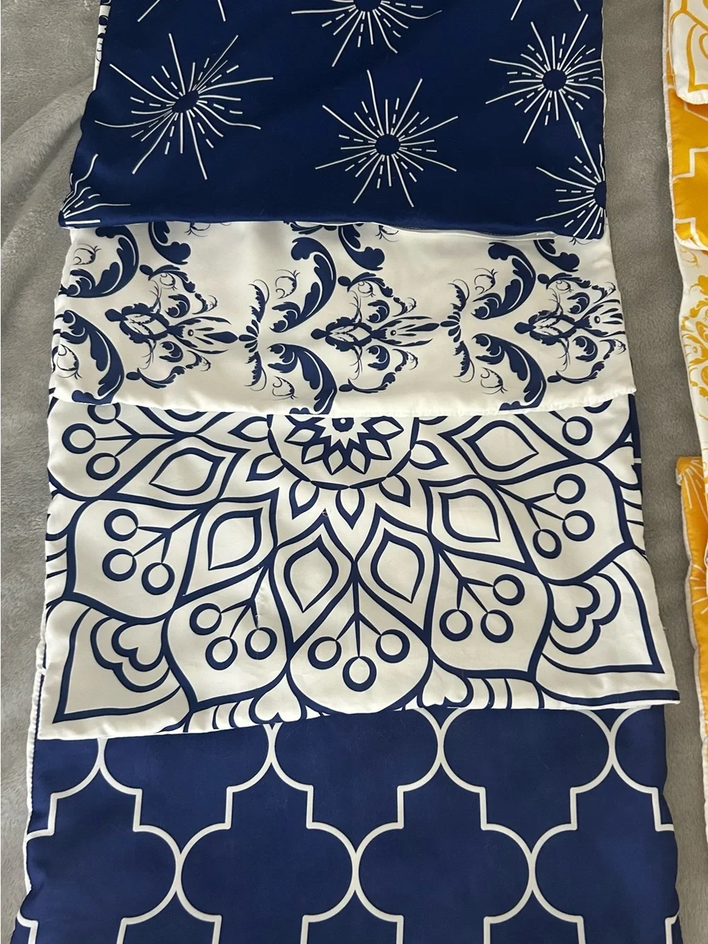 Set of 4 Blue and White Decorative Accent Pillow Covers